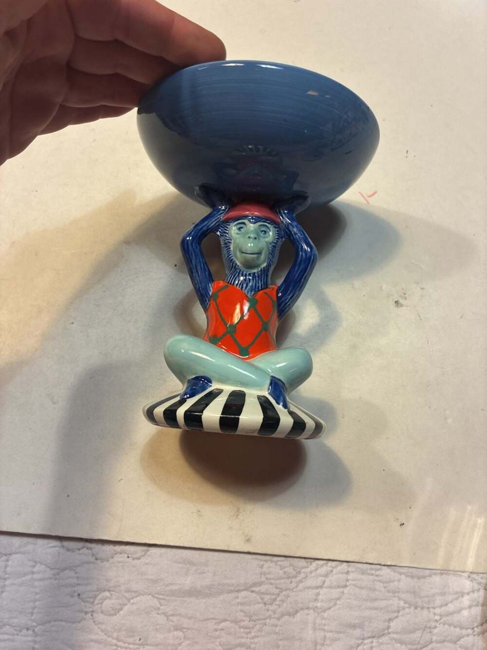 Andrea by Sadek Monkey Holding Decorative Bowl Figurine